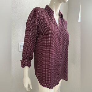 The Limited Burgundy Polka Dot Blouse
